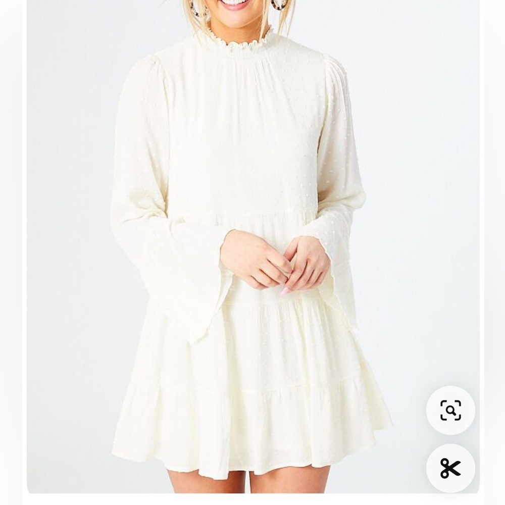 Adorable Cream/White Boho Dress